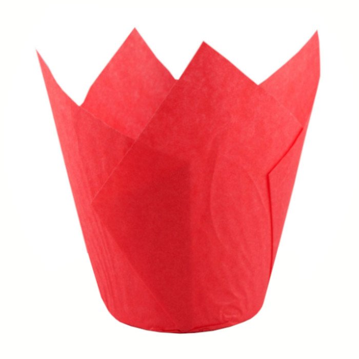 Форма для выпечки, Тюльпан, Красный, 50х80 мм, 1 шт (Pasticciere)