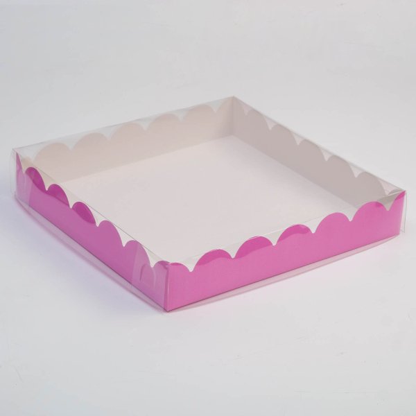 Коробочка для печенья с PVC крышкой, сиреневая, 35х35х6 см, 1 шт