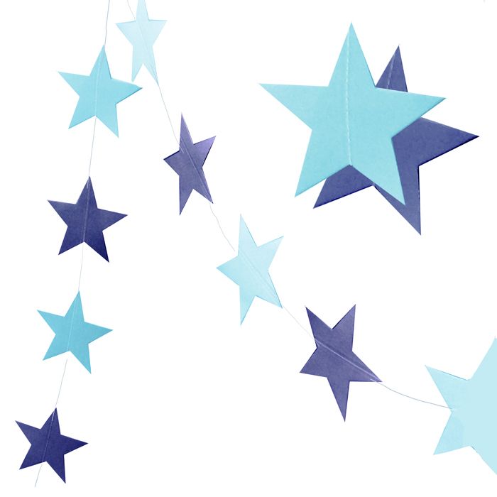 Гирлянда, Звёзды микс, Синий и голубой, 3,2 м, 1 шт