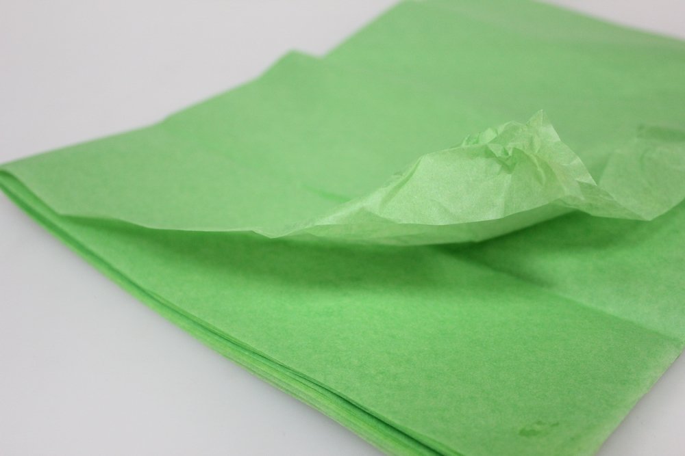 Бумага упаковочная тишью, Зелёная, 50*66 см, 10 шт